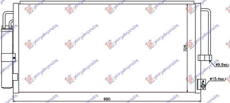 CONDENSER  03-05 1.6-2.0-2.0T(69x32.5x1.