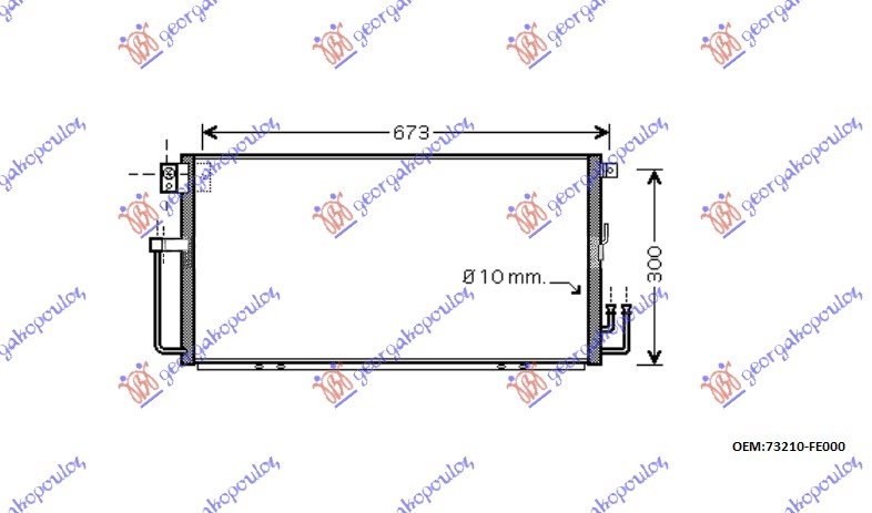 CONDENSER 00-02 2.0 WRX ()65x31x16)