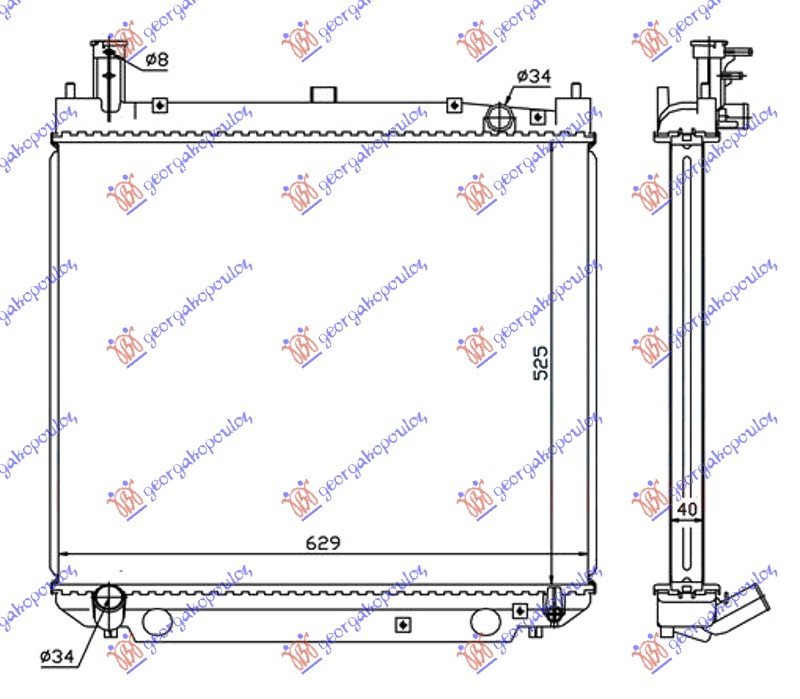 RADIATOR 2,4 TD (52,5x62,5x48)