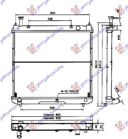 RADIATOR 2,4DIESEL(52,5x62,5x26)95-01