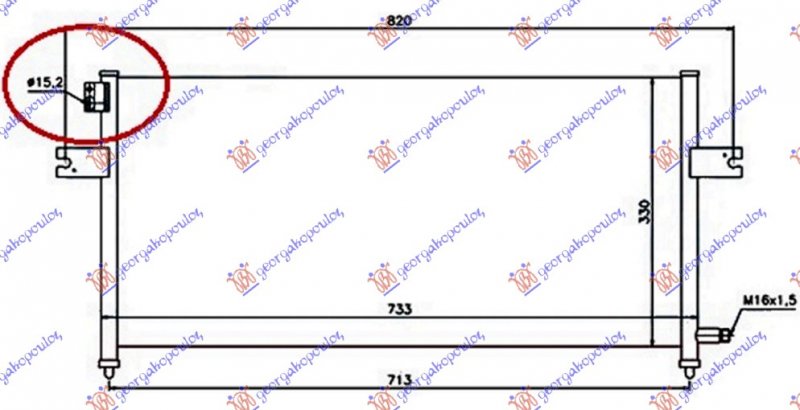 CONDENSER 2.4-2.5D TUBE 15.2mm