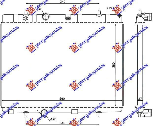 RADIATOR PETROL-DIESEL (BRA) (38x56x2,7)