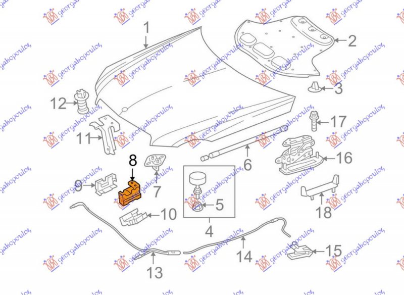 FRONT PANEL LOCK LOWER (RHLH)