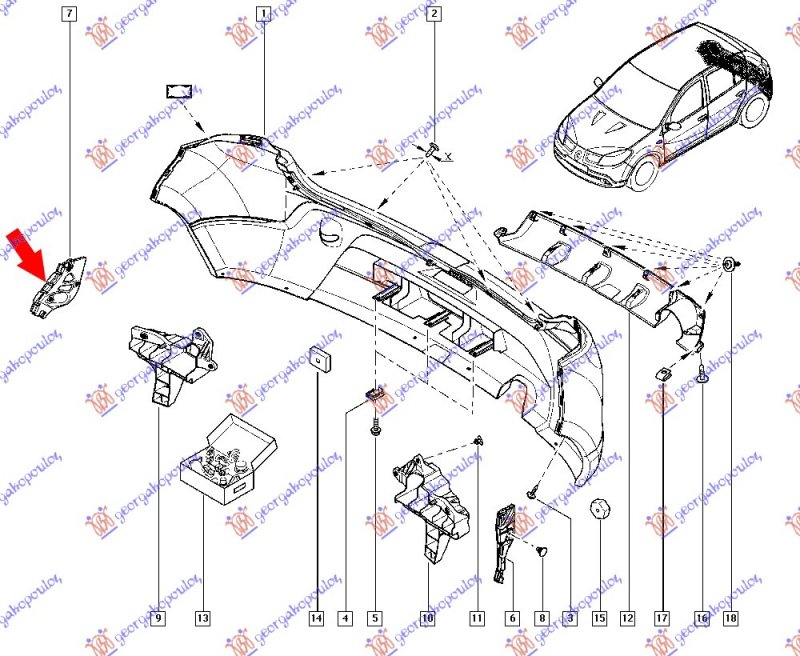 REAR BUMPER SIDE BRACKET PLASTIC