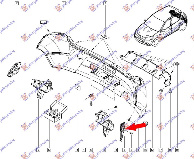 REAR BUMPER SIDE BRACKET PLASTIC