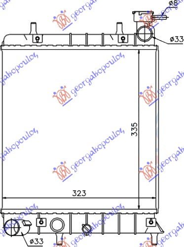 RADIATOR 1,3-1.5-1.6 +/-A/C(33.5x32.3)