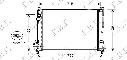 RADIATOR 1.6-2.0/1.9DTI M/A+A/C(63.4x45)