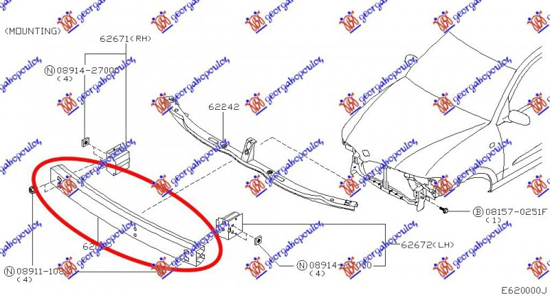 FRONT BUMPER REINFORCEMENT (JAPAN)
