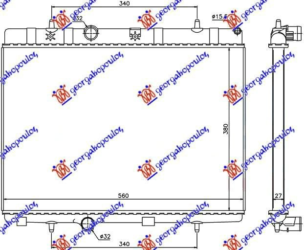 RADIATOR PETROL-DIESEL (BRA) (38x56x2,7)