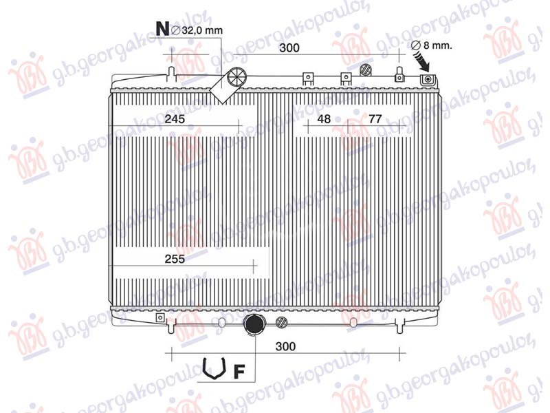 HLADNJAK MOTORA 2.0 HPI BENZIN - 2.2 HDI DIZEL (MAN) (+/-AC) (380x544) (NRF)