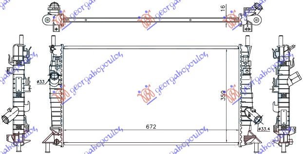 RADIATOR 1,6-1,8-2,0TDCi-2,5 ST(67x38)M/