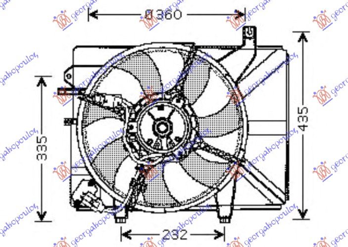 VENTIL. RAD. 1.6 +/-A/C (33cm)