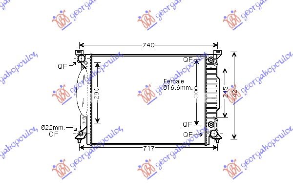 RADIATOR 3.0i30V-3.2i24V A/T 63x44.5x32