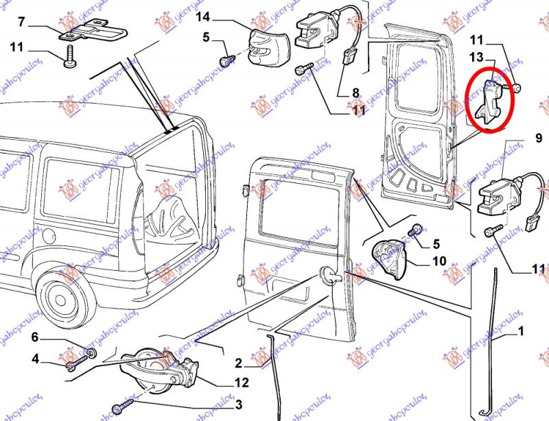 TAILGATE HANDLE INNER (DOUBLE) (O)