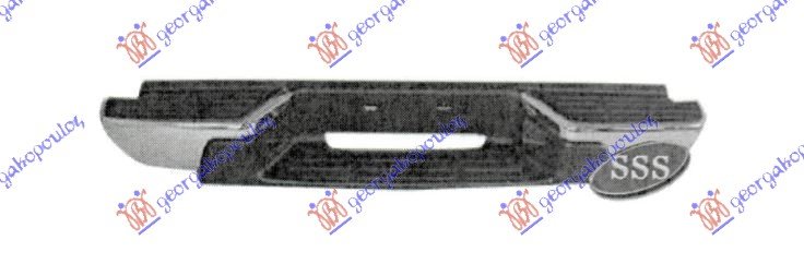 REAR BUMPER CHROME WITH BUMPER STAYS