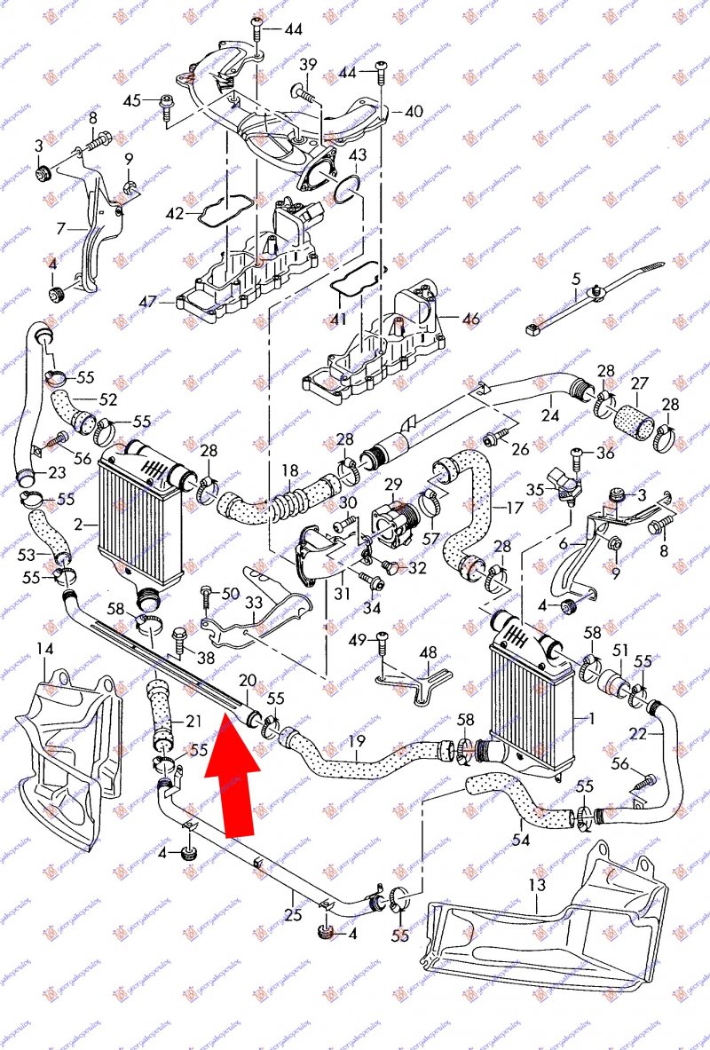 RAD. INTERC. 2,7-3,0 TDI (548x50x50)