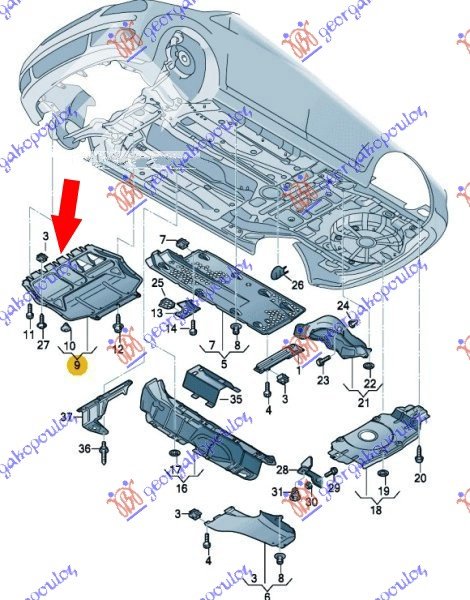 UNDER ENGINE COVER (DIESEL) W/O HOLES