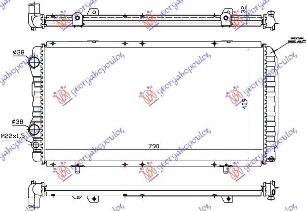 RADIATOR /DIES +/-A/C (79x41.4x3.2)