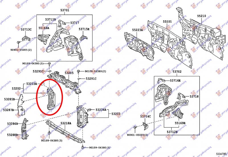 HEAD LAMP PANEL STEEL VERTICAL -09