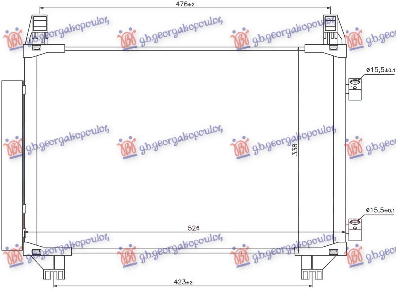HLADNJAK KLIME 1.0 12v /1.3 VVTi BENZIN (515x325x16) FRANCUSKA (MARELLI)