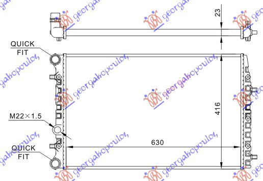 RADIATOR 1.2-1.6 12/16V-1.2-TDi (65x34)