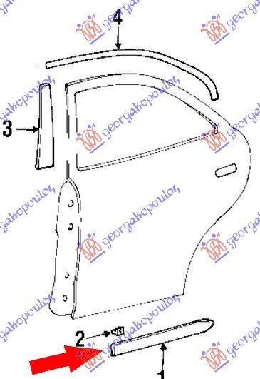 REAR DOOR MOULD.L/B (O)