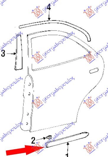 REAR DOOR MOULD.L/B