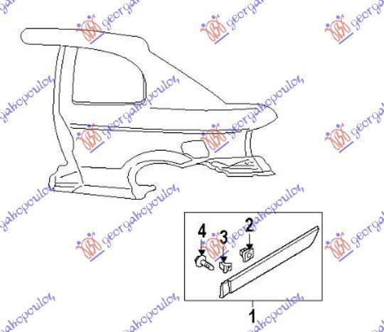 REAR FENDER MOULDING H/B (O)