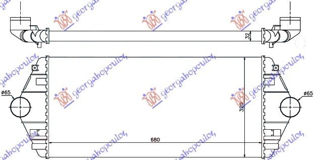 RADIAT INTERCOOLER PETR-DIES(680x322x34)