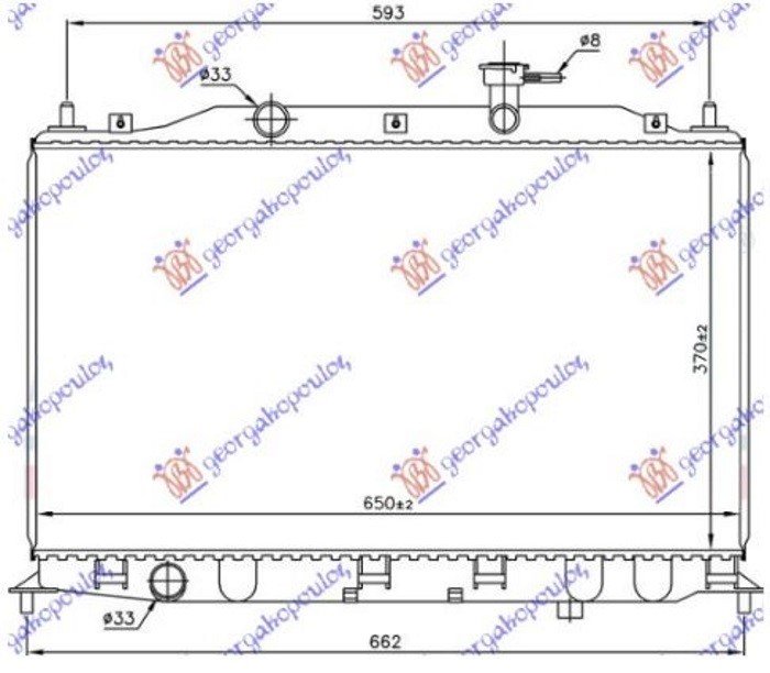 HLADNJAK MOTORA 1.4/1.6 (+/-AC) (370x650) (NRF)