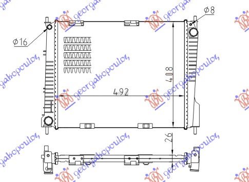 RADIATOR 1.2-1.4-1.6i16V +/-A/C (49x41)