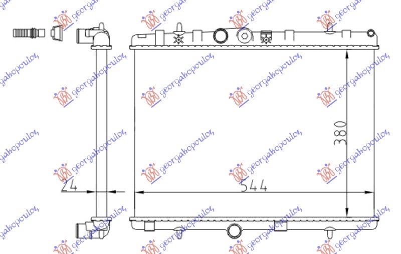 RADIATOR PETROL-DIESEL (M) (38x54,4x2,3)