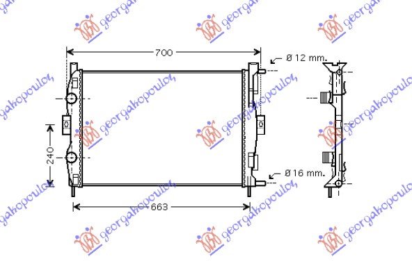 RADIATOR 1.4-1.6 16V +/-AC (59x45x18)