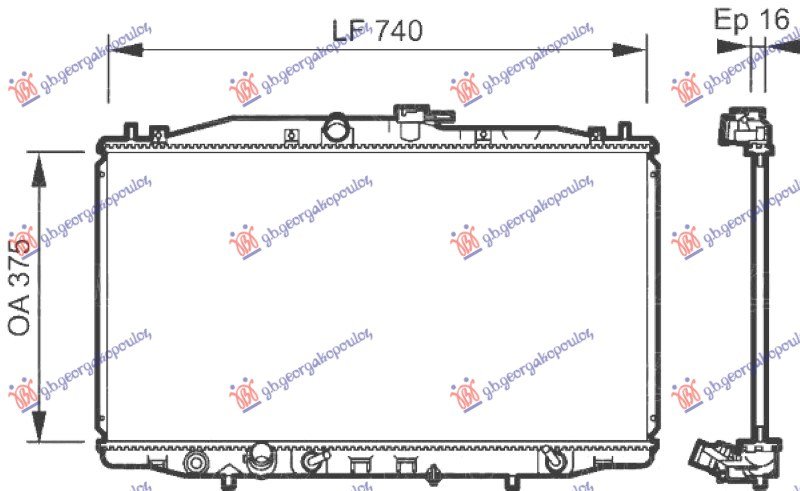 HLADNJAK MOTORA 2.0i 16V (AUTO) (+/-AC) (37.5x71.3) (VALEO)
