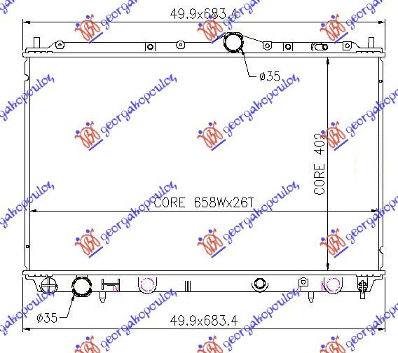 RADIATOR 1,9 TD (40,2x65,5x32)