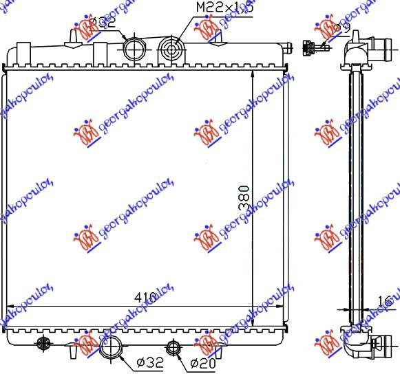 RADIATOR 1.4cc -A/C (38x40)