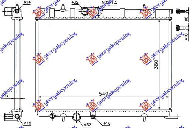 HLADNJAK MOTORA 1.4/1.6/2.0 (+/-AC) (38x56x2.7) -02 (VALEO)