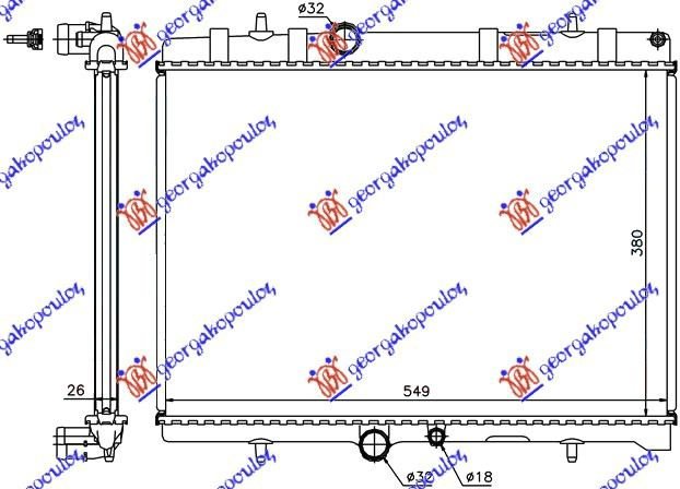 RADIATOR 2,0 HDi (38x56x19) +/- A/C