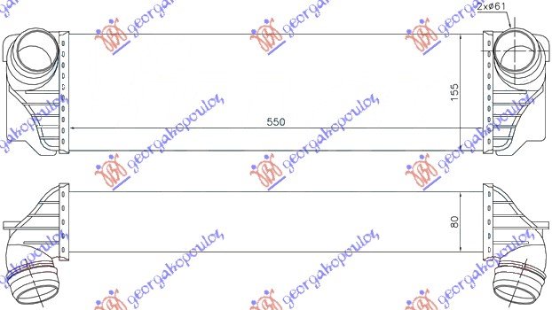 RAD.INTERC. 1.6-2.0 T.DSL (508x100x85)