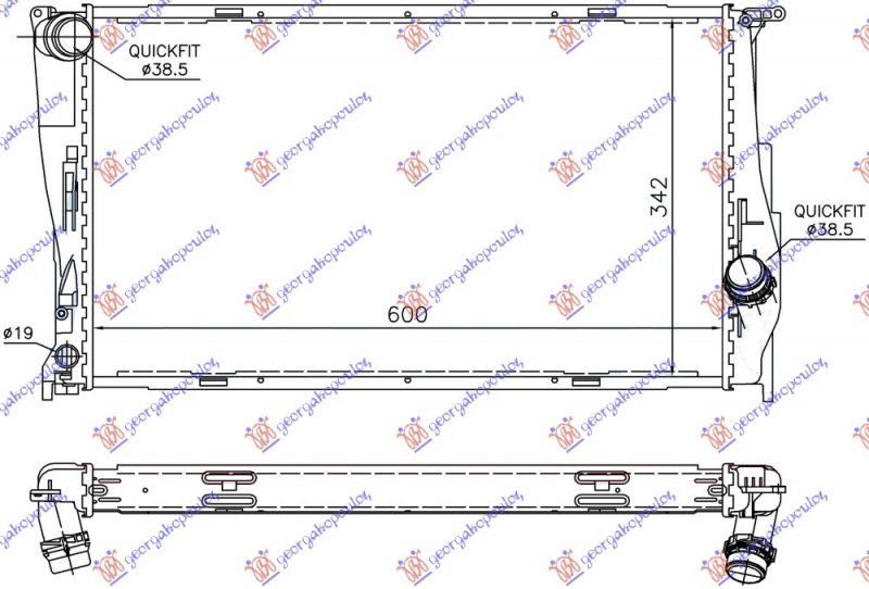 HLADNJAK MOTORA 3.0 (135i) BENZIN (MAN) - 2.0 (116D/118D/120D/123D) DIZEL (MAN/AUTO) (600x340x32) 1 CEV (NRF)