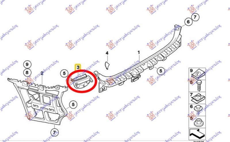 RR BUMPER SIDE BRACKET PLASTIC