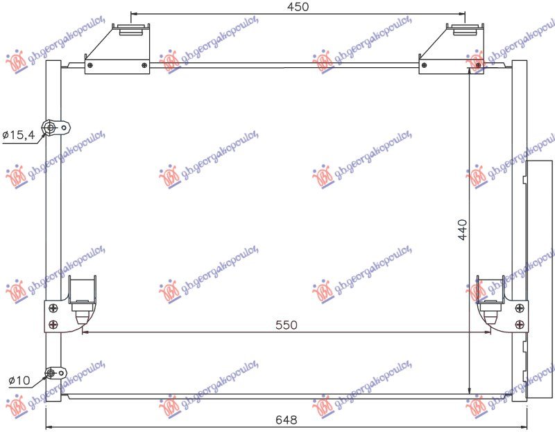 HLADNJAK KLIME 2.5/3.0 T.D DIZEL (600x440x16) (KOYO)