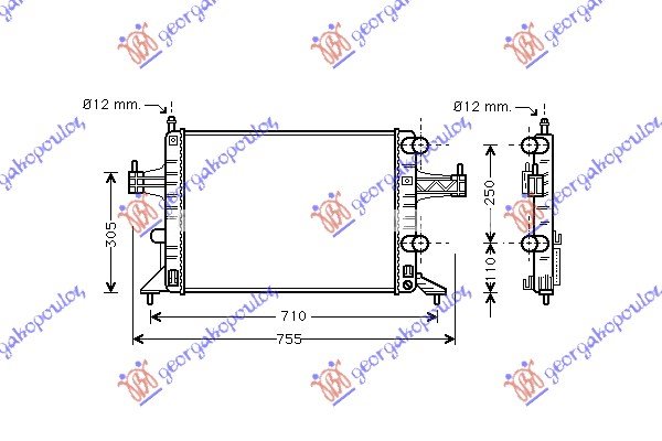 HLADNJAK MOTORA 1.0/1.2/1.4 (MAN) (+/-AC) (54x38) (VALEO)