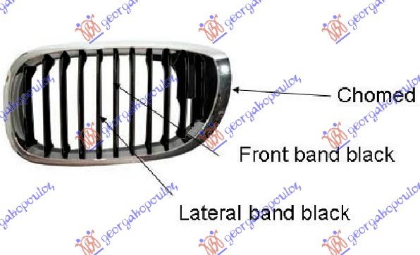 GRILLE PIECE (CHROME/BLACK)