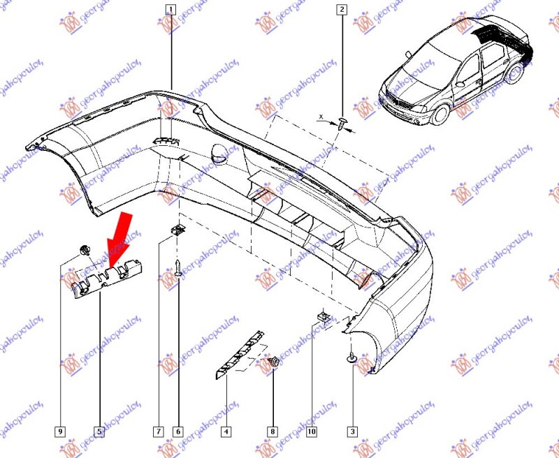 REAR BUMPER SIDE STAY PLASTIC