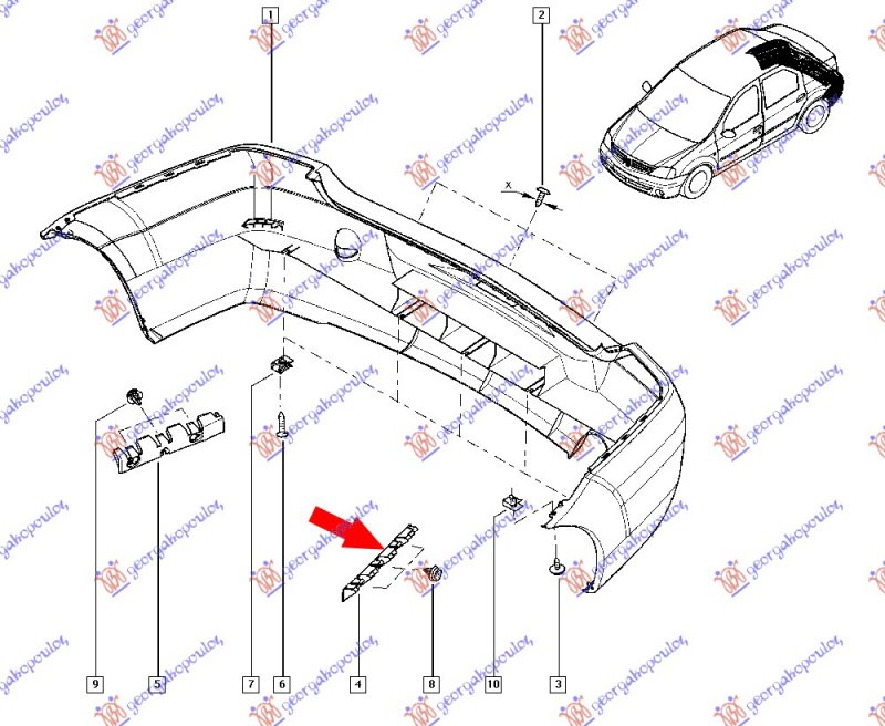 REAR BUMPER SIDE STAY PLASTIC