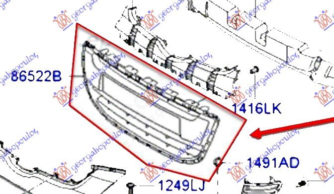 FRONT BUMPER GRILLE (O)