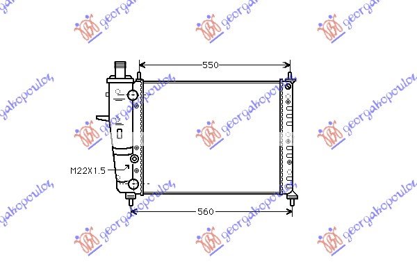 RADIATOR 1.6i +/-A/C (47.5x41) VALEO TYP