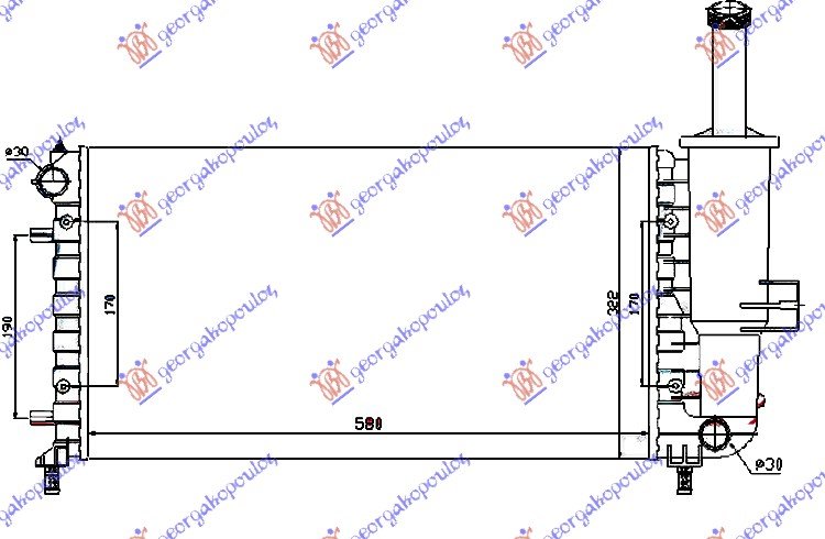 RADIATOR 1,2i 8/16V +/-A/C (58x31.7)