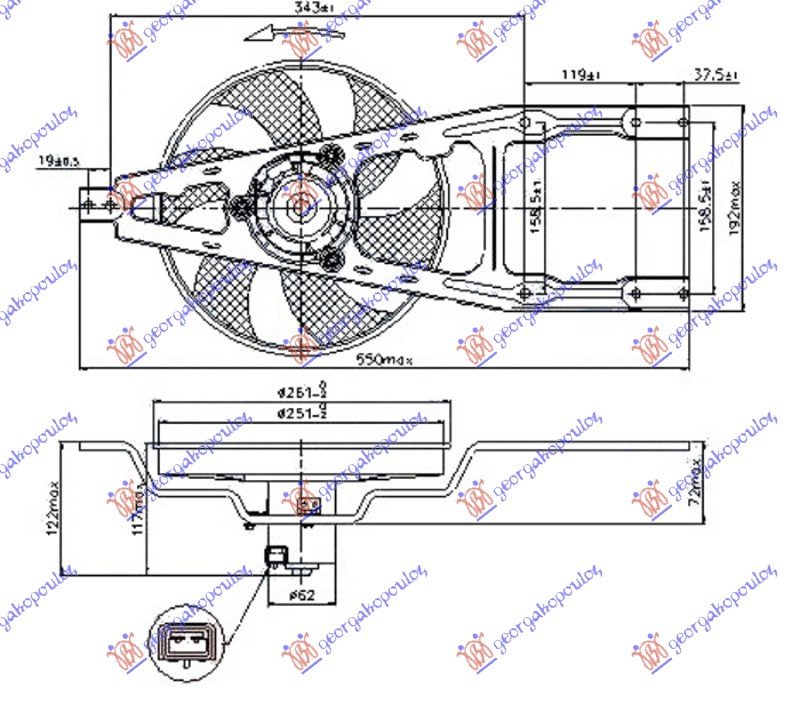 VENTILATOR KOMPLET -A/C